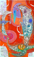 佐竹邦子 「Winds Work - 52」 2011 木によるリトグラフ ed. 3 140×85cm