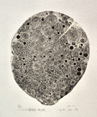 「リグベーダ賛歌考-謎の歌」 2012 木口木版(雁皮刷り) Wood engraving (gampi paper) 11.4×11.2cm ed. 50