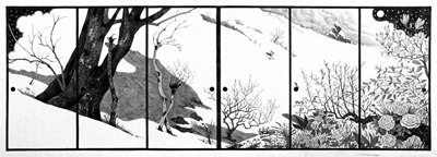 高橋常政 TAKAHASHI Tsunemasa
「冬春雪花図」(完成デッサン)