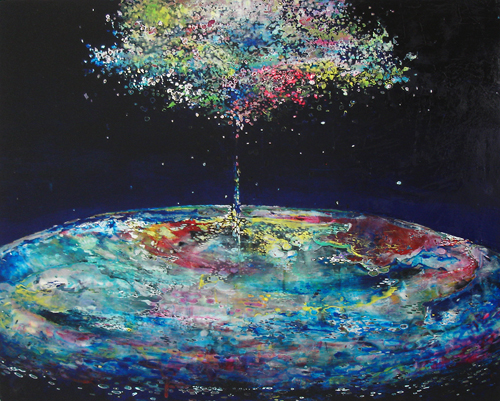 SATAKE Makiko "Back in the moment" 2012 Acrylic on panel 50.0×60.6cm